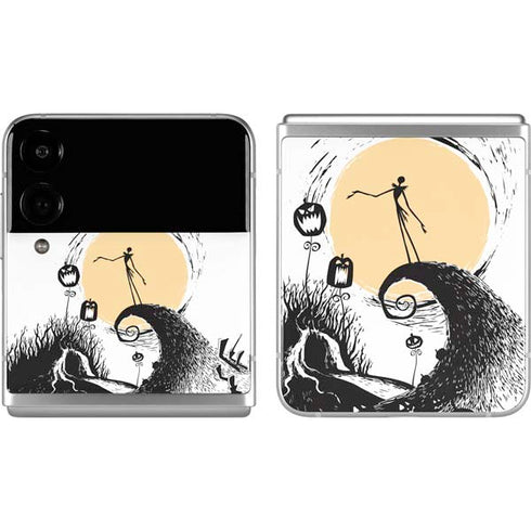 Disney The Nightmare Before Christmas Jack on Spiral Hill Art Galaxy Z Flip4 5G Skin